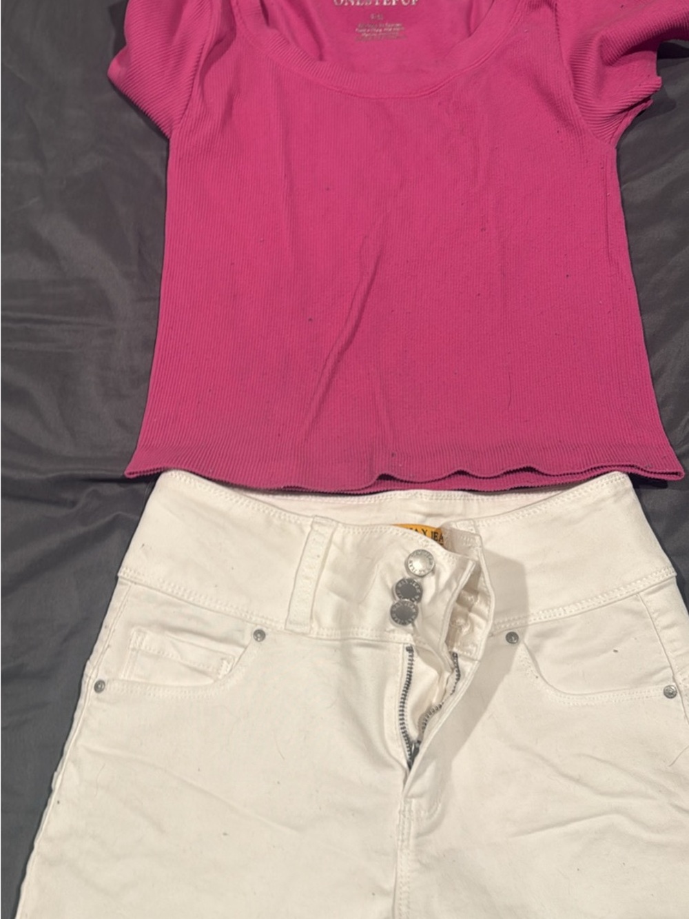 Wax Jean White High-Waist Denim Shorts